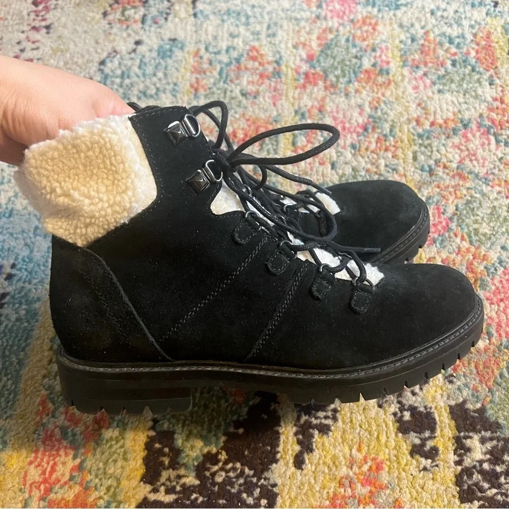 Black Leather Hopee Boots by Marc Fisher Women's Size 8.5M